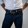 UNISEX Black Belt - Silver Buckle
