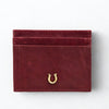 Wine Red  leather Card Holder