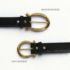 Ranch Black Belt Gold Buckle -Unisex