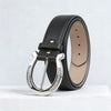 Ranch Belt Black leather -silver buckle