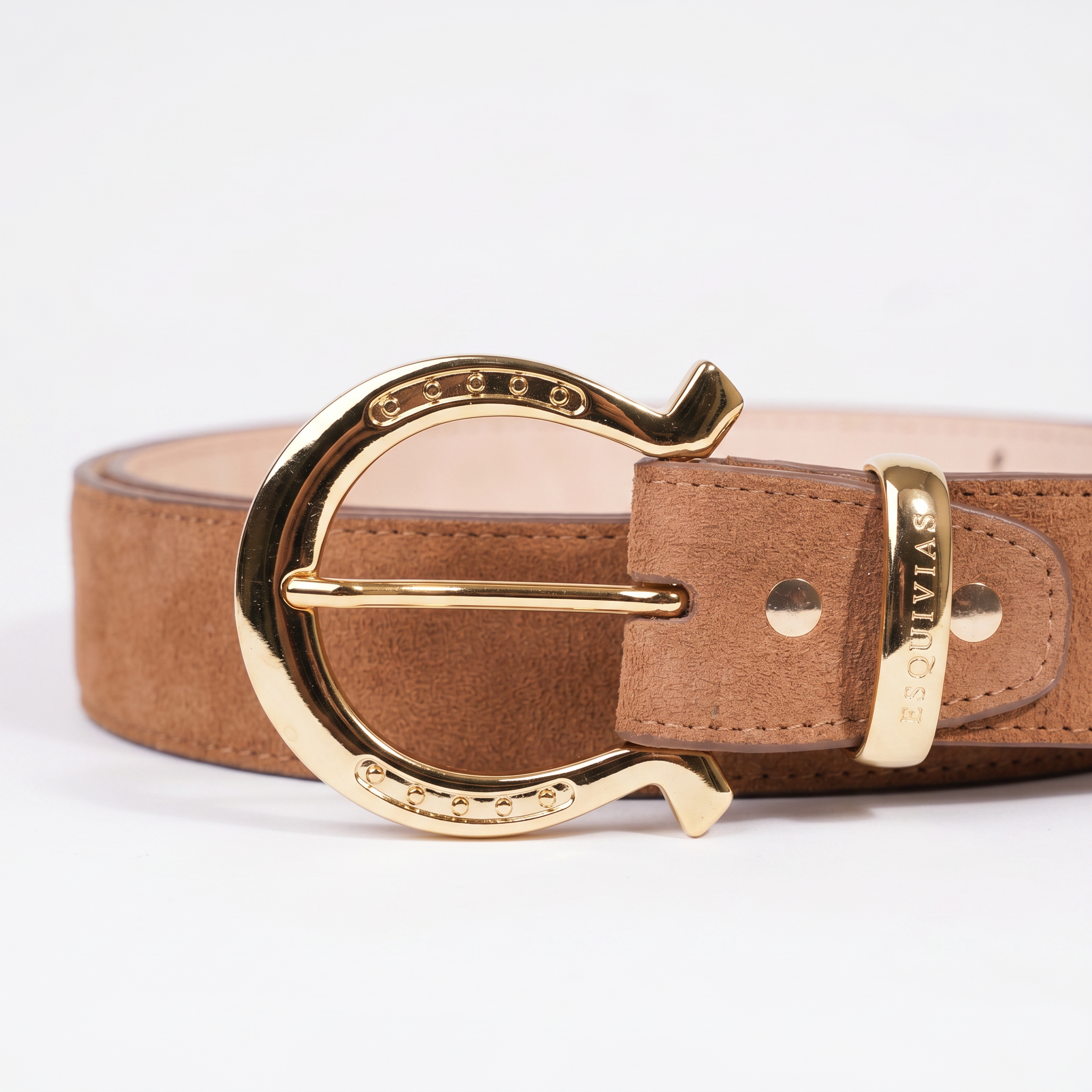 City Belt Genuine Suede Leather with Gold Buckle
