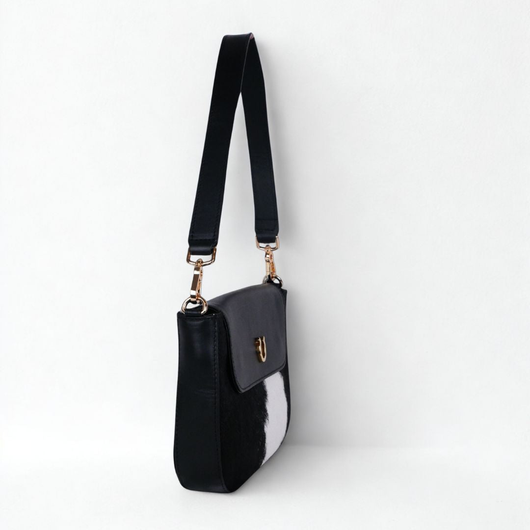Adele Cowhair Leather Shoulder Bag