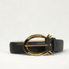 Ranch Black Belt Gold Buckle -Unisex