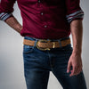 UNISEX Ranch Suede Belt - Gold buckle