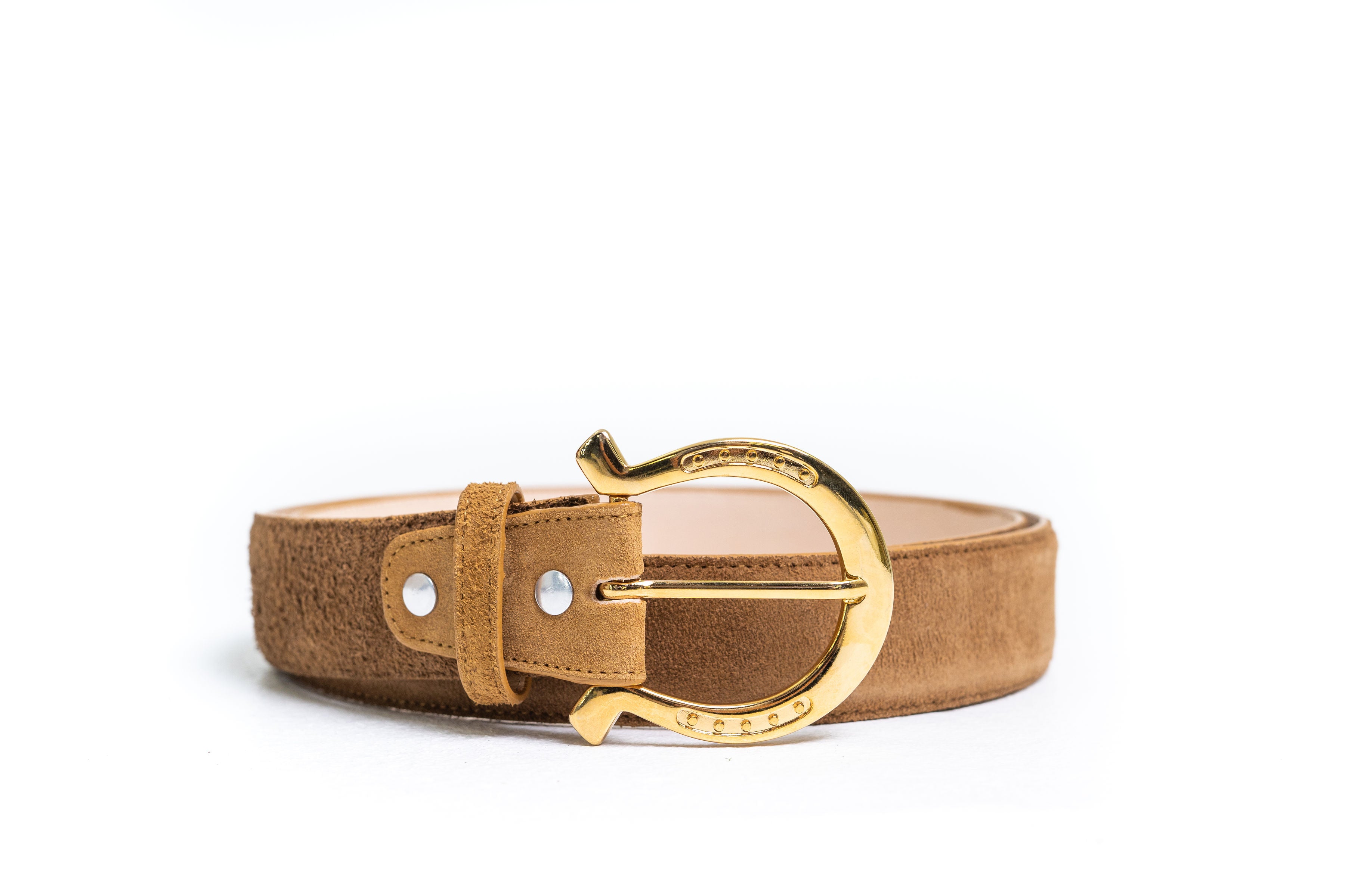 CITY Suede Belt - Gold Buckle